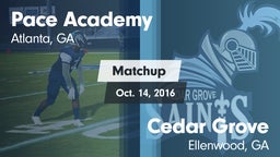 Matchup: Pace Academy vs. Cedar Grove  2016