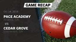 Recap: Pace Academy  vs. Cedar Grove  2016