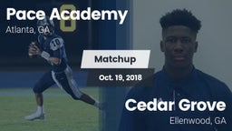 Matchup: Pace Academy vs. Cedar Grove  2018