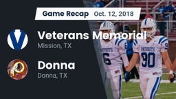 Recap: Veterans Memorial  vs. Donna  2018