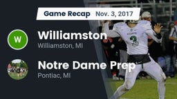 Recap: Williamston  vs. Notre Dame Prep  2017