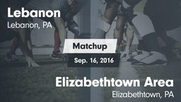 Matchup: Lebanon vs. Elizabethtown Area  2016
