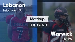 Matchup: Lebanon vs. Warwick  2016