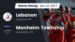 Recap: Lebanon  vs. Manheim Township  2017