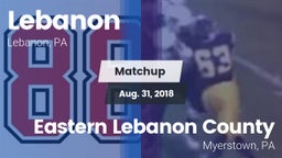Matchup: Lebanon vs. Eastern Lebanon County  2018