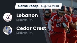 Recap: Lebanon  vs. Cedar Crest  2018