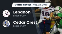 Recap: Lebanon  vs. Cedar Crest  2019