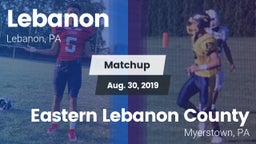Matchup: Lebanon vs. Eastern Lebanon County  2019