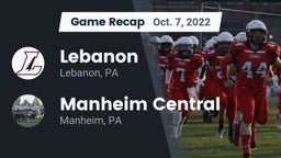 Recap: Lebanon  vs. Manheim Central  2022