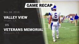 Recap: Valley View  vs. Veterans Memorial  2016