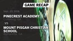 Recap: Pinecrest Academy  vs. Mount Pisgah Christian School 2016