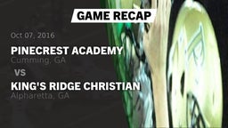 Recap: Pinecrest Academy  vs. King's Ridge Christian  2016