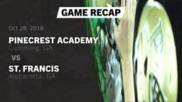 Recap: Pinecrest Academy  vs. St. Francis  2016