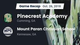 Recap: Pinecrest Academy  vs. Mount Paran Christian School 2018