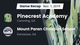 Recap: Pinecrest Academy  vs. Mount Paran Christian School 2019