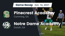 Recap: Pinecrest Academy  vs.      Notre Dame Academy 2021