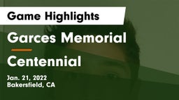 Garces Memorial  vs Centennial  Game Highlights - Jan. 21, 2022