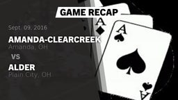 Recap: Amanda-Clearcreek  vs. Alder  2016