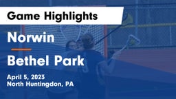 Norwin  vs Bethel Park  Game Highlights - April 5, 2023