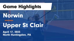 Norwin  vs Upper St Clair Game Highlights - April 17, 2023