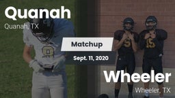 Matchup: Quanah vs. Wheeler  2020