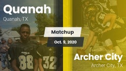 Matchup: Quanah vs. Archer City  2020
