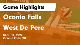 Oconto Falls  vs West De Pere  Game Highlights - Sept. 17, 2022