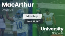 Matchup: MacArthur vs. University  2017