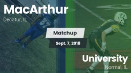 Matchup: MacArthur vs. University  2018