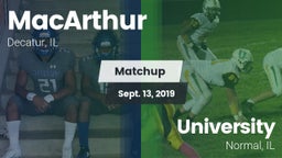 Matchup: MacArthur vs. University  2019
