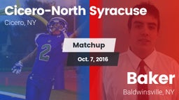 Matchup: Cicero-North Syracus vs. Baker  2016