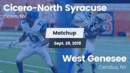 Matchup: Cicero-North Syracus vs. West Genesee  2018