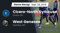 Recap: Cicero-North Syracuse  vs. West Genesee  2018