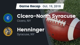 Recap: Cicero-North Syracuse  vs. Henninger  2018