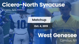 Matchup: Cicero-North Syracus vs. West Genesee  2019
