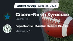 Recap: Cicero-North Syracuse  vs. Fayetteville-Manlius School District  2023