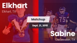 Matchup: Elkhart vs. Sabine  2018
