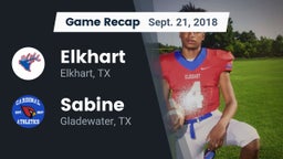 Recap: Elkhart  vs. Sabine  2018