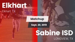Matchup: Elkhart vs. Sabine ISD 2019