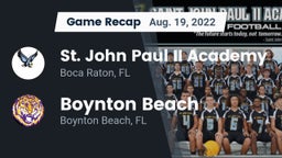 Recap: St. John Paul II Academy vs. Boynton Beach  2022