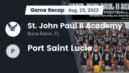 Recap: St. John Paul II Academy vs. Port Saint Lucie  2023