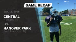 Recap: Central  vs. Hanover Park  2016