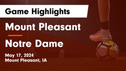 Mount Pleasant  vs Notre Dame  Game Highlights - May 17, 2024