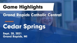 Grand Rapids Catholic Central  vs Cedar Springs  Game Highlights - Sept. 28, 2021