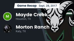 Recap: Mayde Creek  vs. Morton Ranch  2017