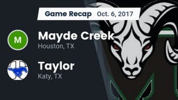 Recap: Mayde Creek  vs. Taylor  2017