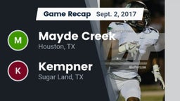 Recap: Mayde Creek  vs. Kempner  2017