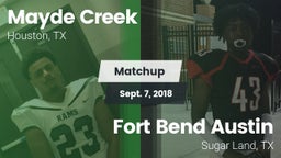 Matchup: Mayde Creek vs. Fort Bend Austin  2018