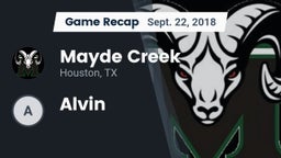 Recap: Mayde Creek  vs. Alvin  2018
