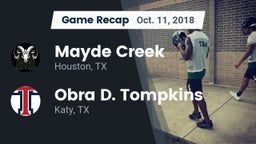 Recap: Mayde Creek  vs. Obra D. Tompkins  2018